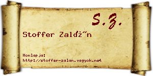 Stoffer Zalán névjegykártya