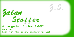 zalan stoffer business card